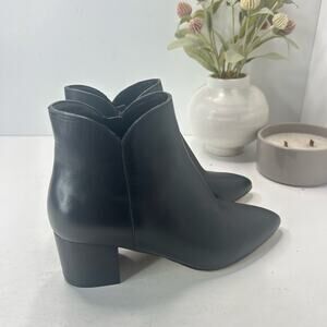 Cole Haan Elyse Leather Ankle Bootie Side Zip Black W14979 Women's 6C Tried On